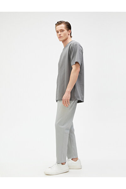 Koton Pantaloni din amestec de in cu talie din dantela si buzunar