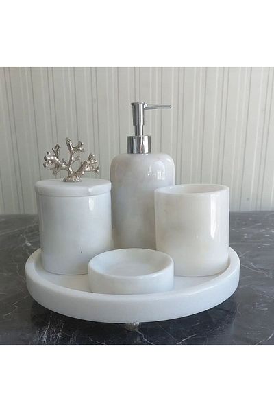 SARITAŞ Σετ μπάνιου White Marble 5 τεμαχίων