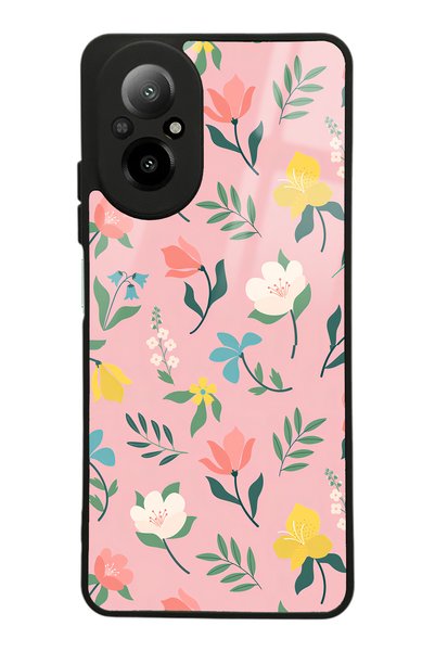 Spoyi Oppo Realme 12 Lite Pinky Flowers Design Glossy Phone Case