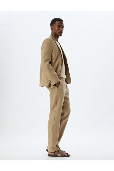 Koton Ленени тесни чино панталони - детайл с джоб с копчета