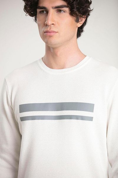 GMG FIRENZE Men's Sweater with Crew Neck Slit Detail