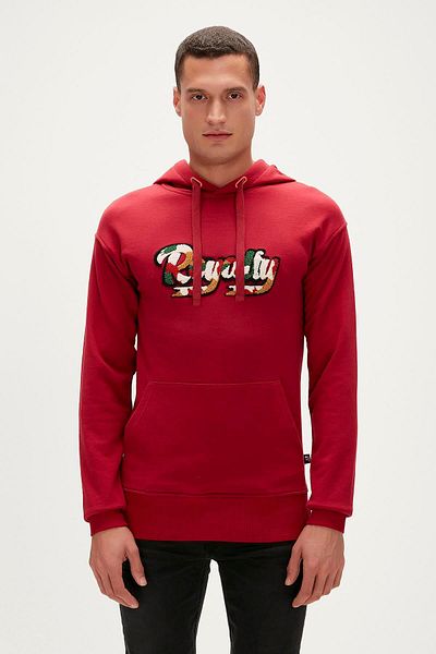Bad Bear Royalty Hoodie Maroon Claret Red Hooded Men's Sweatshirt