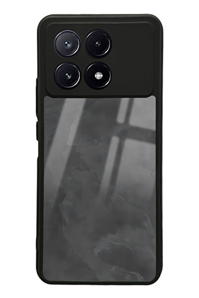 Spoyi Xiaomi Poco X6 Pro Gri Mermer Tasarımlı Glossy Telefon Kılıfı