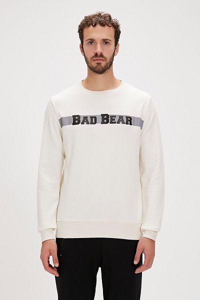 Bad Bear Reflect Bear Crewneck Marshmallow White Men's Sweatshirt