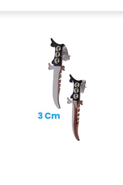 Ayenci Unisex Hypoallergenic Stainless Steel Earrings with Blade Design