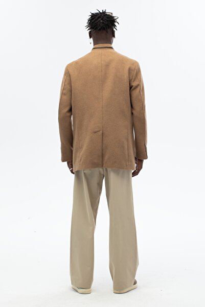 ABOUT US Men's Collar Leather Detailed Standard Fit Coat # 4610