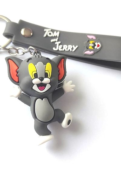 Canderel Tom and Jerry (Pack of 2) 3D Silicone Couple Keychain, Gift & Lover Keychain