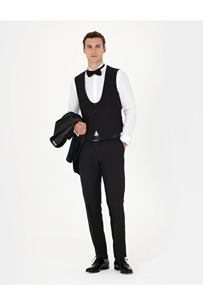 Pierre Cardin Siyah Ex. Slim Fit Yelekli Smokin 50268905-VR046