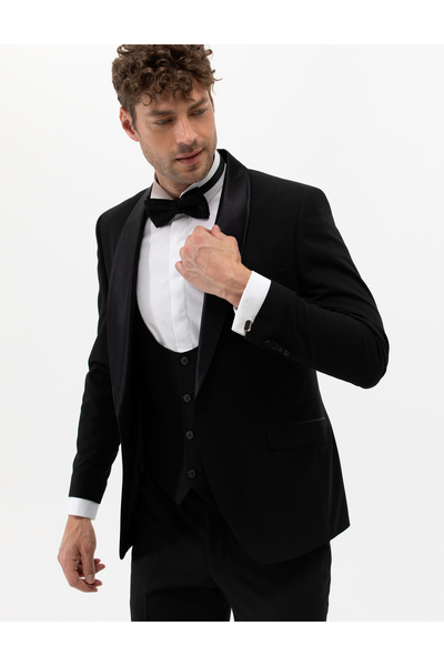 Pierre Cardin Siyah Yelekli Smokin 50265124-VR046