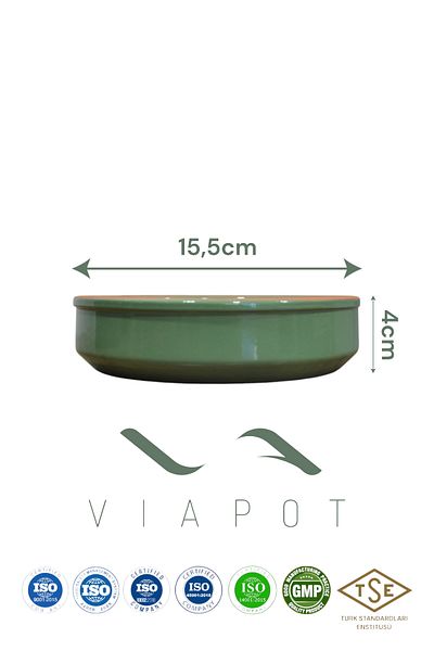 Viapot Rumeli Soil Casserole Bowl Full Glazed 2-Piece Pottery 16X4Cm 380ml