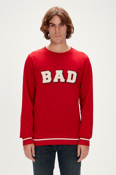 Bad Bear Felt Crewneck Crimson-red Red Men's Sweatshirt
