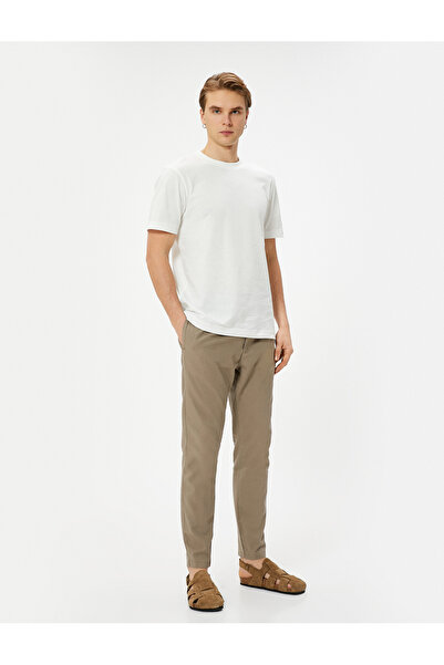 Koton Linen Blended Pants Chino Pocket Detail Lace up Waist