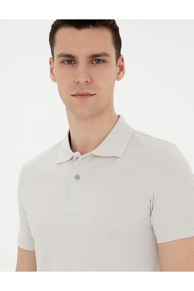 Pierre Cardin Ανοιχτό γκρι Slim Fit Basic T-Shirt 50291625 -VR001