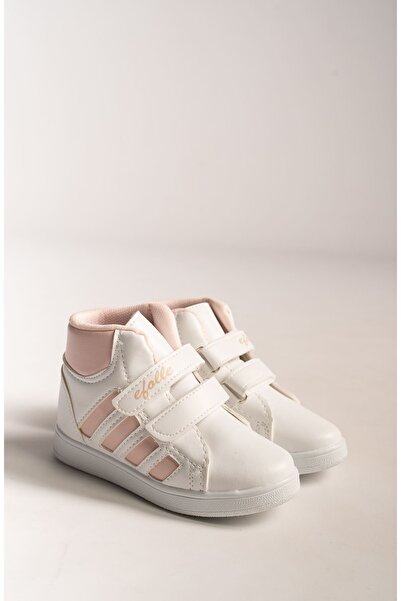 Aymer Beyaz Yanı Pudra Şeritli Tabanı Beyaz Cırtlı Bot