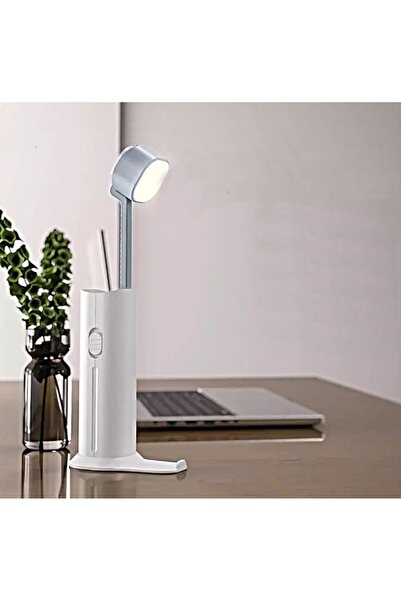 newnet Şarjlı Beyaz Led Çalışma Okuma Işığı Kademeli Masa Lambası Ayarlanabil...