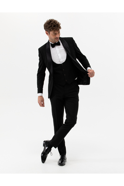 Pierre Cardin Siyah Yelekli Smokin 50265124-VR046