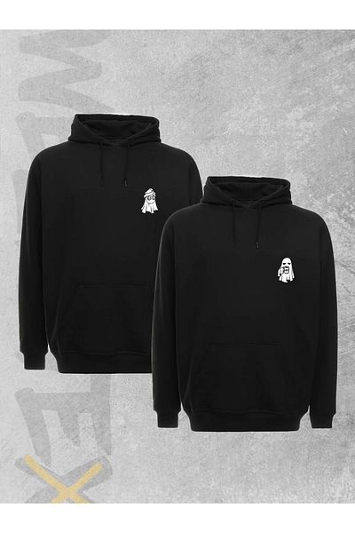 WEARTEX Oversize Hooded Sweatshirt Ghosts Printed Couple Combination