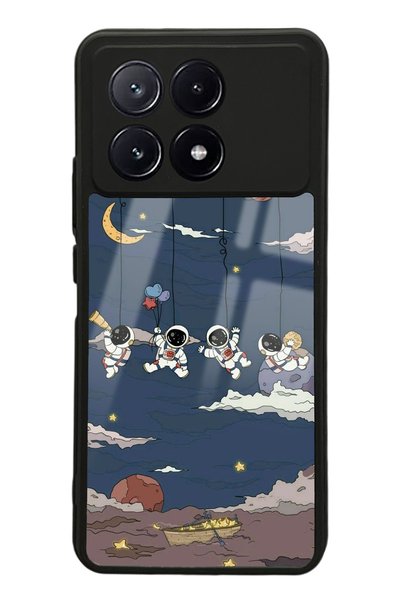 Spoyi حافظة هاتف لامعة بتصميم رائد الفضاء لهاتف Xiaomi Poco X6 Pro