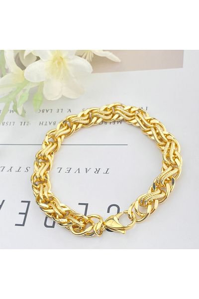Kyver Thick Bracelet Jeweler Model Thick Weave Tarnish-Free Xuping Vip Series 14K Gold 21cm