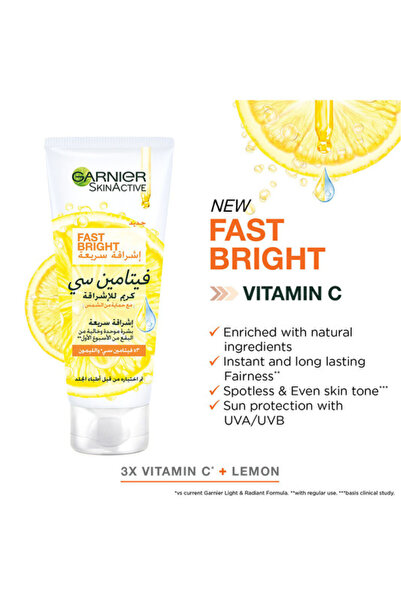 Garnier SkinActive Fast Bright Day Cream with 3x Vitamin C and Lemon 100ml