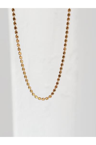 Vagueta Patterned Scrunch Chain Necklace Rose Gold 45 cm