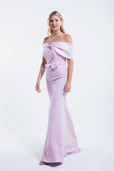 Lafaba Dlouhé dámské večerní šaty v pudrové barvě