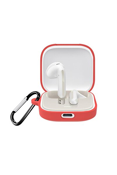 Microsonic Xiaomi Redmi Buds 6 Active Kılıf Askılı Mat Silikon Kırmızı