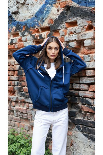 Owut Collection Hanorac supradimensionat Saks Blue Dirty Stitch pentru damă
