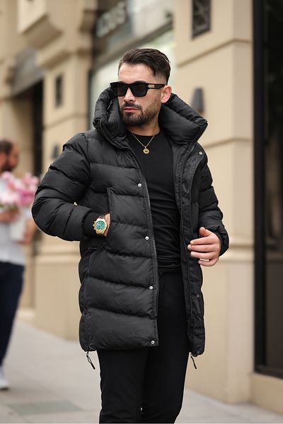 İga Collection Men's Long Side Zippered Coat