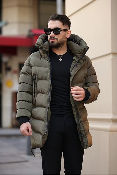 İga Collection Men's Long Side Zippered Coat