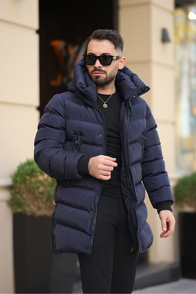 İga Collection Men's Long Side Zippered Coat
