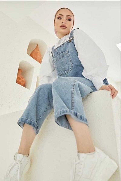 OlaLady Salopetă de damă din denim din lycra cu buzunar