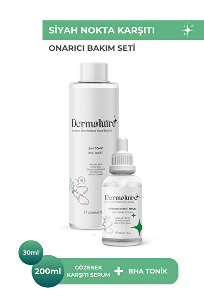 Dermaluire Siyah Nokta Karşıtı Bakım Seti ( Bha Tonik, Gözenek Karşıtı Serum )