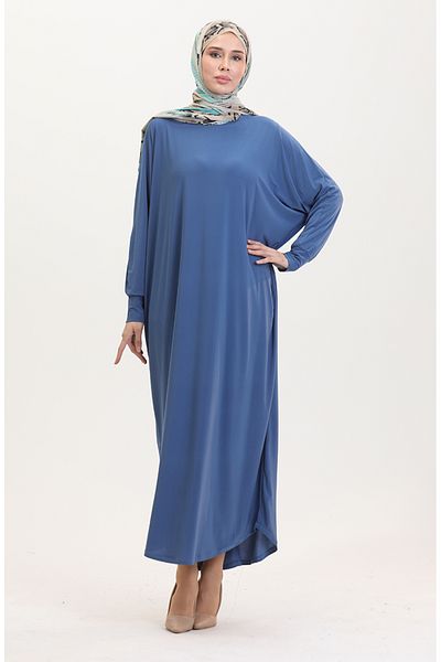 sefamerve Φόρεμα 2000-22 Indigo Loose Bat Sleeve