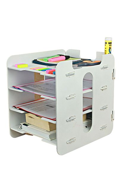 StarLightning White Color Model 1 - Desk Organizer Organizer Document Shelf