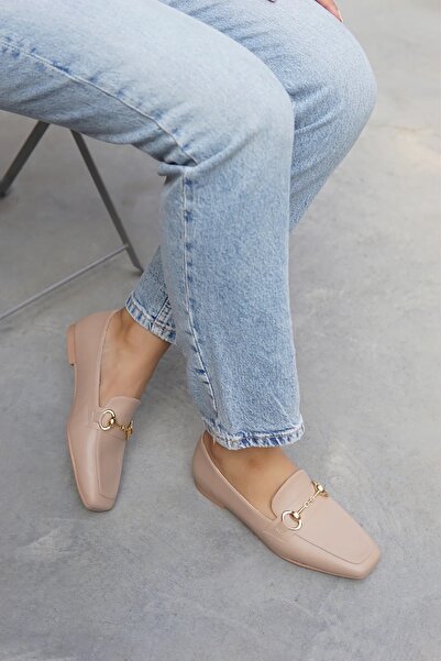 LAMİNTA Zarae Nude Buckle Detailed Women's Ballerinas