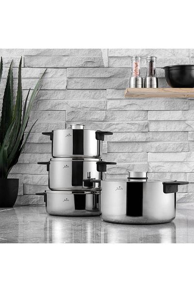 Jumbo 3Ply Infinity 8 Piece Steel Cookware Set