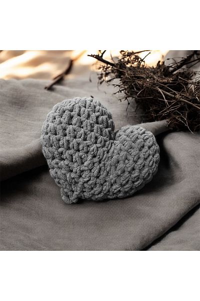 Alize Puffy Heart Decorative Wool Pillow Throw Pillow