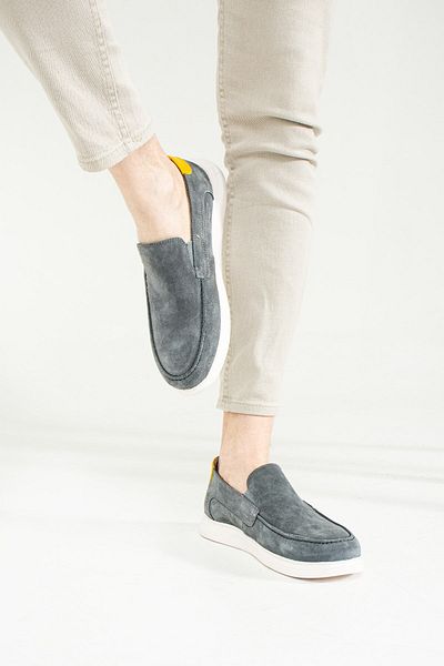 Hammer Jack Genuine Leather Maykop Gray Suede Men's Casual Shoes