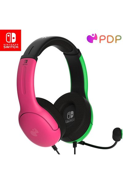 Pdp Gaming LVL40 Wired Stereo Gaming Headset with Noise Cancelling Microphone: Pink/Green