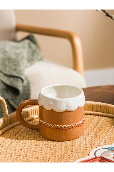 LC Waikiki Light Brown Christmas Themed Ceramic Mug 510 ml