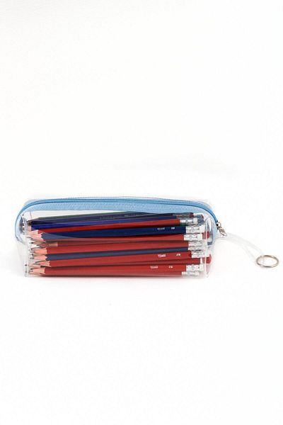 BYBAG Μπλε με φερμουάρ Ποιότητα PVC Διαφανής θήκη για στυλό Τσάντα μακιγιάζ Θήκη μολυβιού