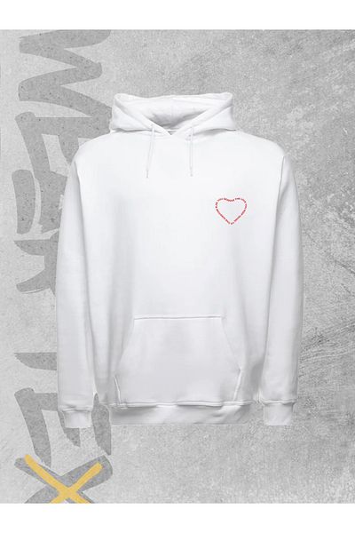 WEARTEX Unisex Love Printed Hooded Sweatshirt