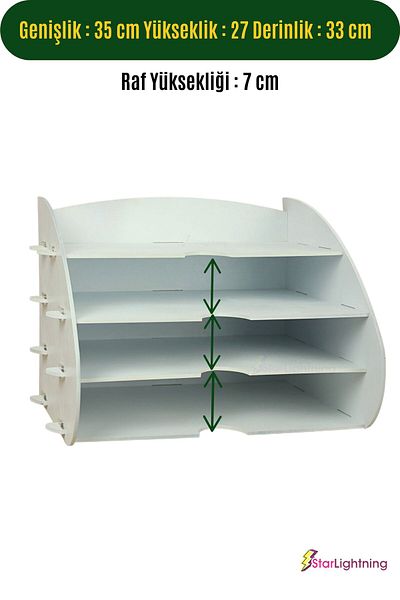 StarLightning White Color Model 3 - Desk Organizer, Document Shelf Desktop Organizer