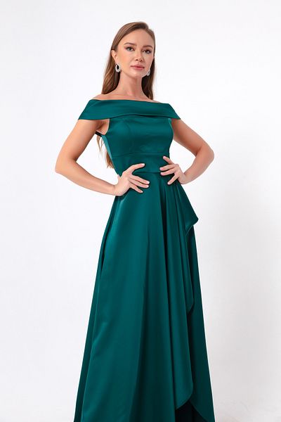 Lafaba Rochie de seară din satin și rochie de absolvire pentru damă