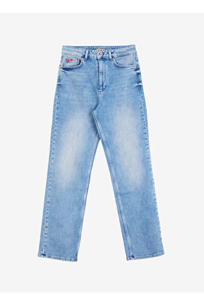 Lee Cooper Normal Bel Normal Paça Straight Açık Mavi Kadın Denim Pantolon 251...