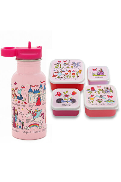 Tyrrell Katz Princess 400ml Steel Flask - Secret Garden Lunch Box with 4