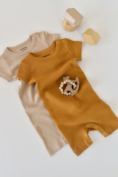 BabyCosy Set de 2 salopetele cu maneca scurta  Somon BabyCosy, 18-24 luni