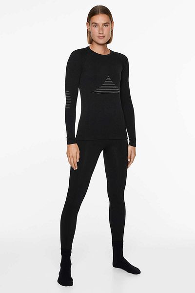 Oysho Base layers long-sleeved jacquard T-shirt