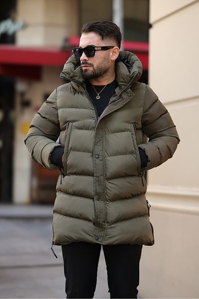 İga Collection Men's Long Side Zippered Coat